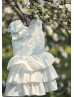 Cute Lace Satin Stylish Flower Girl Dress